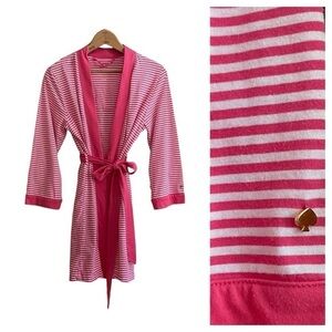 Kate Spade Pink White Stripe Robe
